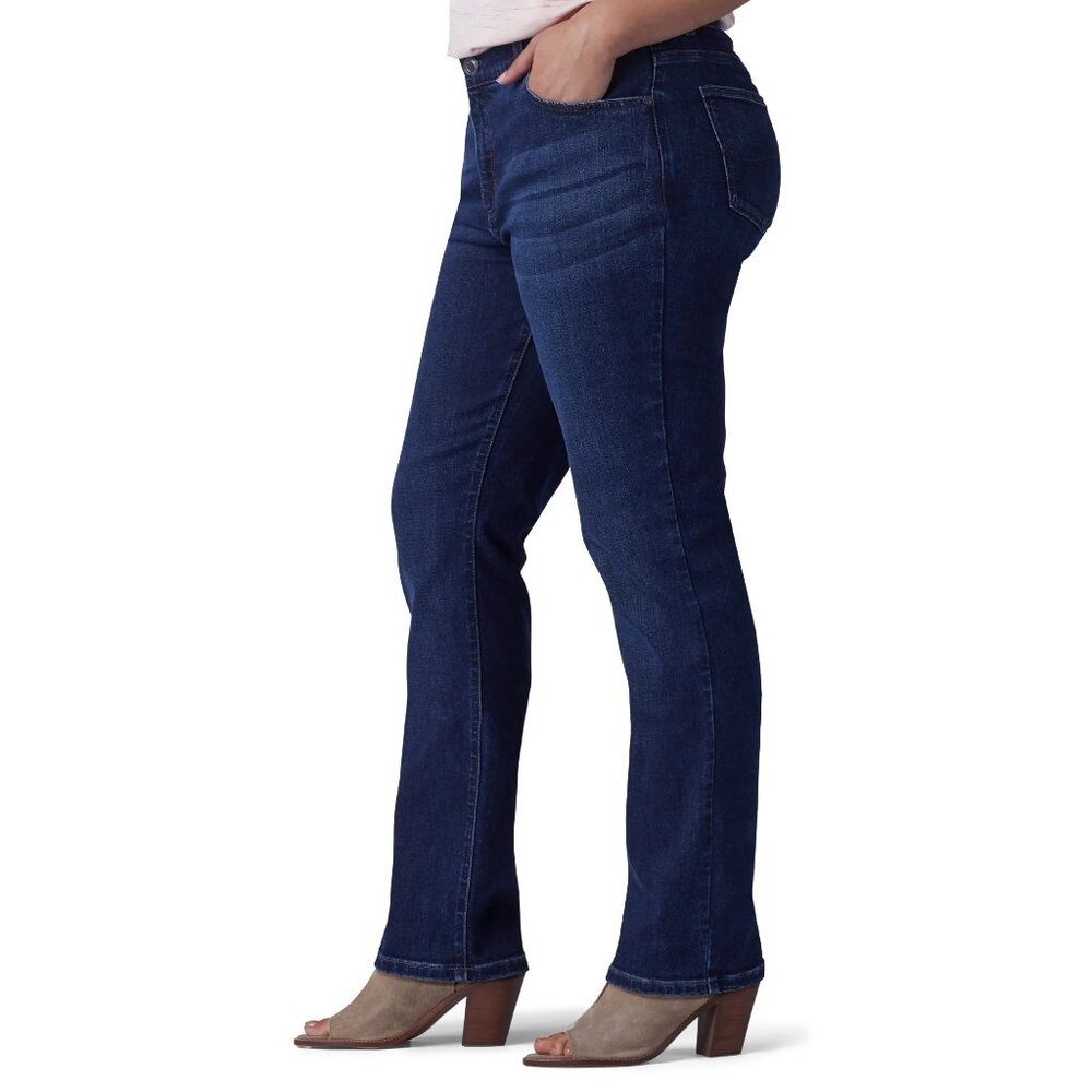 Lee Women's Size Flex Motion Regular Fit Straight Leg Jean Royal Chakra 16 - Picture 15 of 15